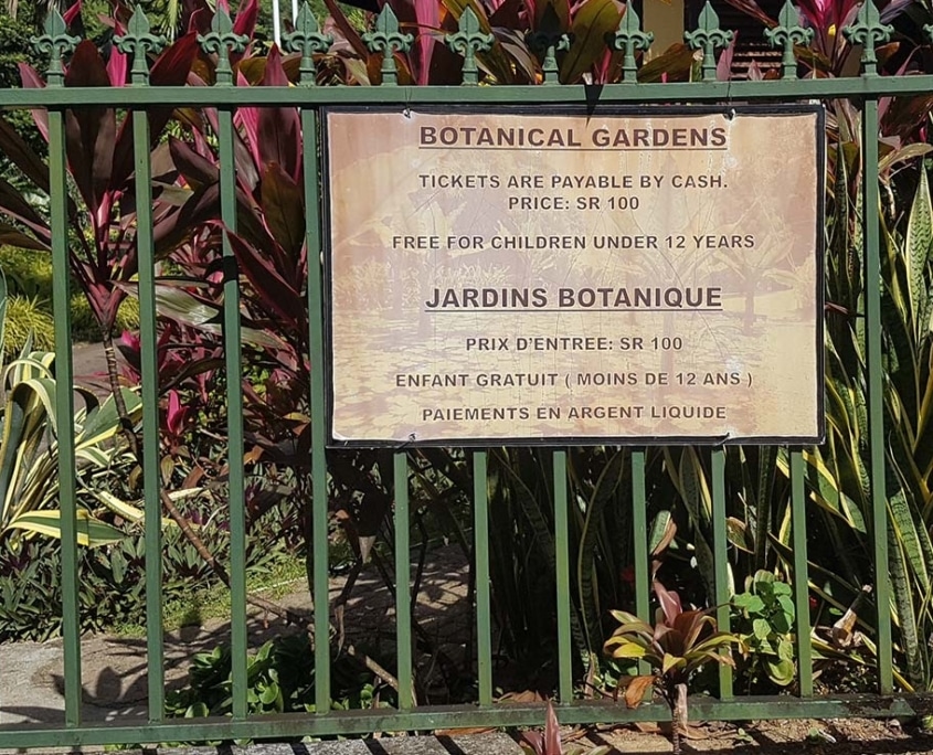 Botaniska trädgården Seychellerna
